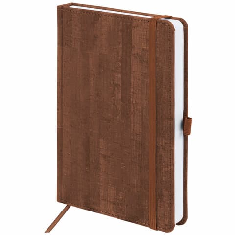Ежедневник недатированный А5 (138x213 мм) BRAUBERG "Wood", кожзам, резинка, 136 л., коричневый, 111676