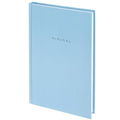 Блокнот А5 134х206 мм, 80 л., твёрдый, клетка, BRAUBERG "Minimal", голубой, 116442