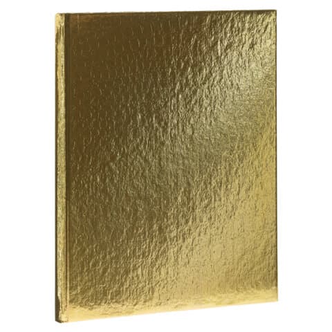 Блокнот А5 167х216 мм, 80 л., твёрдый, бумвинил "METALLIC", клетка, блок 5 цв., HATBER, золото, 084778, 80ББ5В1