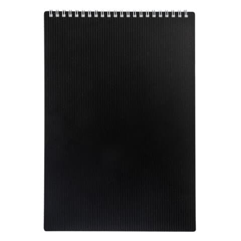 Блокнот БОЛЬШОЙ ФОРМАТ А4, 80 л., гребень, обложка пластик "VELVET", клетка, HATBER, черный, 081540, 80Б4В1гр_01601