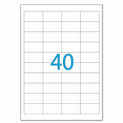 Этикетка самоклеящаяся 48,5х25,4 мм, 40 этикеток, белая, 70 г/м2, 50 листов, LOMOND, 2100195