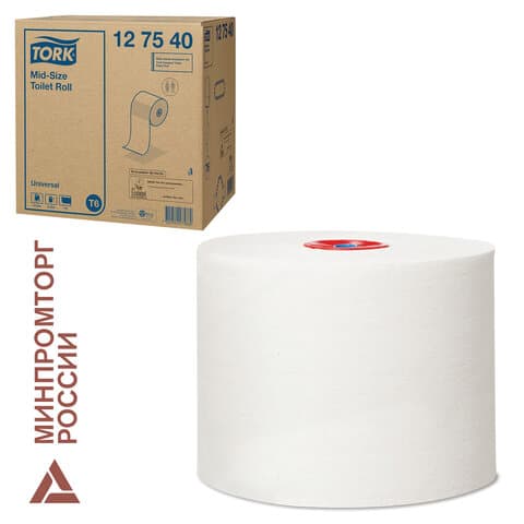 Бумага туалетная 135 м, Tellus/TORK (Система Т6) UNIVERSAL, КОМПЛЕКТ 27 рулонов, белая, 127540/127541