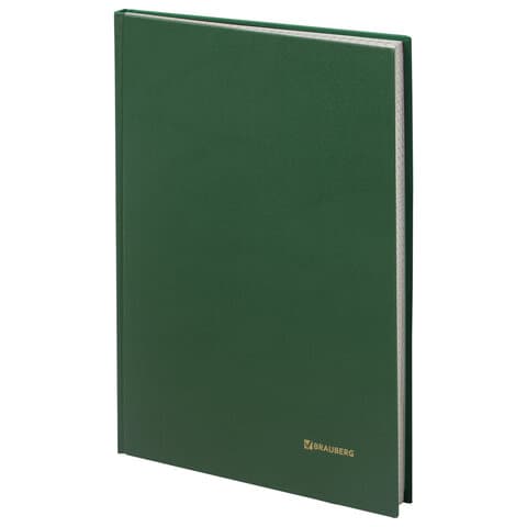 Книга учета 96 л., клетка, твердая, бумвинил, блок офсет, А4 200х290 мм, BRAUBERG, зеленая, 130222