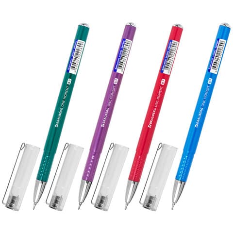 Ручка шариковая масляная BRAUBERG "ONE MOMENT COLOR", СИНЯЯ, корпус ассорти, В ДИСПЛЕЕ, игольчатый узел 0,7 мм, линия письма 0,35 мм, 143003