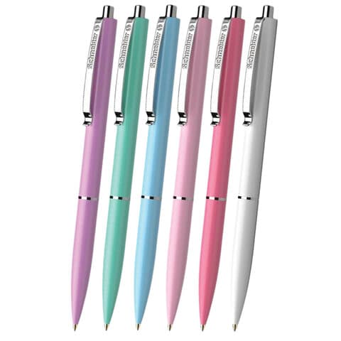 Ручка шариковая автоматическая SCHNEIDER (Германия) "K15 Pastel", СИНЯЯ, пастель ассорти, узел 1 мм, 130840
