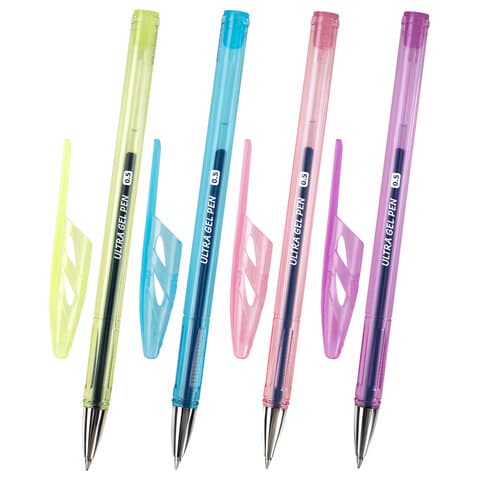 Ручка гелевая BRAUBERG "ULTRA GEL PASTEL", СИНЯЯ, стандартный наконечник 0,5 мм, линия письма 0,35 мм, 144272