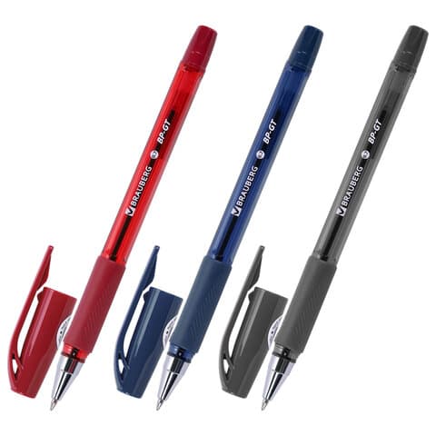 Ручка шариковая BRAUBERG BP-GT VIVID, СИНЯЯ, корпус ассорти, пишущий узел 0,7 мм, линия письма 0,35 мм, 144502