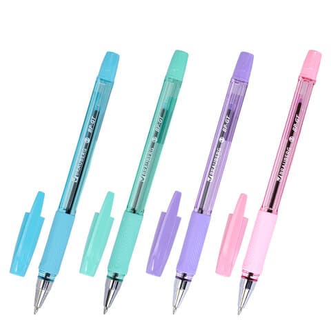 Ручка шариковая BRAUBERG BP-GT PASTEL, СИНЯЯ, корпус ассорти, пишущий узел 0,7 мм, линия письма 0,35 мм, 144503
