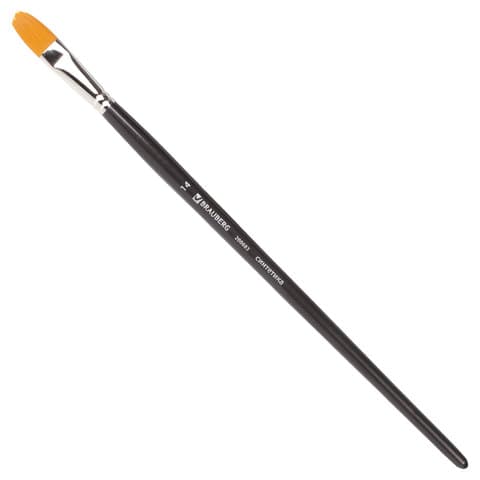 Кисть художественная профессиональная BRAUBERG ART CLASSIC, синтетика жесткая, овальная, № 14, длинная ручка, 200683