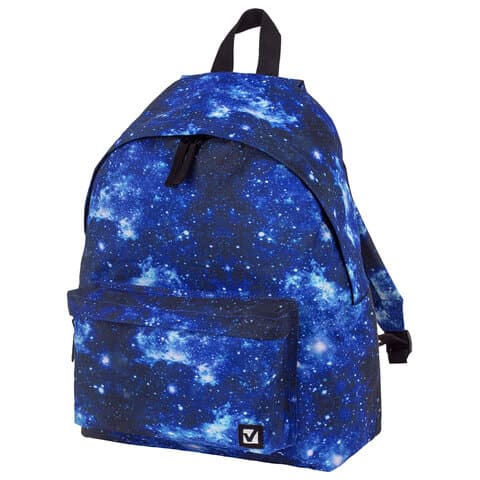 Рюкзак BRAUBERG СИТИ-ФОРМАТ универсальный, "Space", синий, 41х32х14 см, 229885