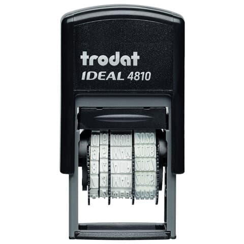 Датер-мини месяц БУКВАМИ, оттиск 20х3,8 мм, синий, TRODAT IDEAL 4810 P2, корпус черный, подушка, 218615