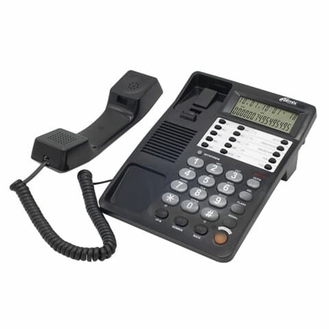Телефон RITMIX RT-495 black, АОН, спикерфон, память 60 номеров, тональный / импульсный режим, черный, 80002152