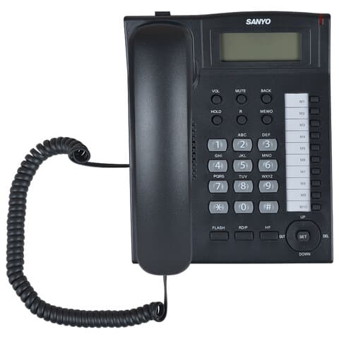 Телефон SANYO RA-S517B, спикерфон, память 30 номеров, тональный / импульсный режим, черный