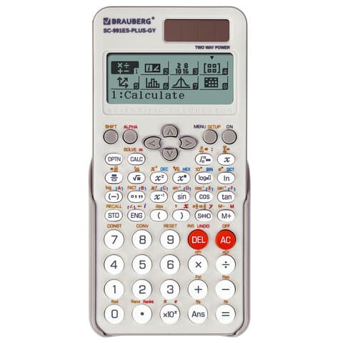 Калькулятор инженерный BRAUBERG SC-991ES-PLUS-GY (164х80 мм), 552 функции, 10+2 разряда, СЕРЫЙ, 272652