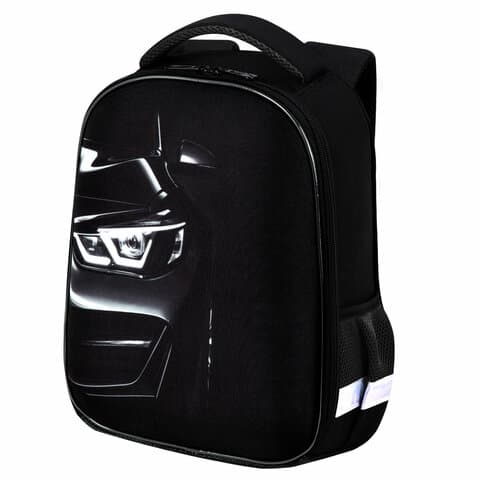 Ранец BRAUBERG KIDS START, 1 отделение, 2 кармана, "Темная машина", 35х26х13 см, 273151