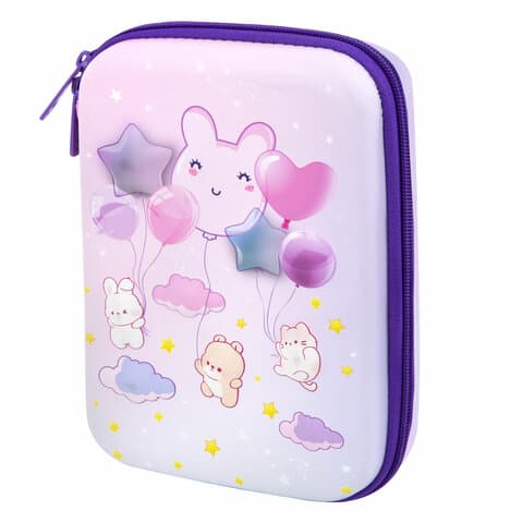 Пенал BRAUBERG KIDS большой удобный с откидной планкой, EVA, 22х15х4 см, "Dreamy clouds", 273507
