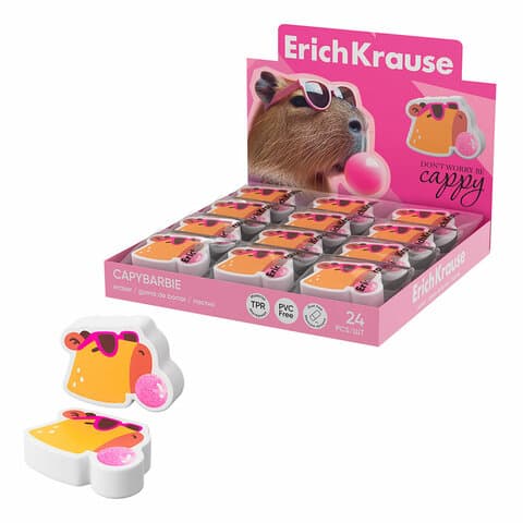 Ластик фигурный ERICH KRAUSE "CapyBarbara", 33х25х7 мм, 63063