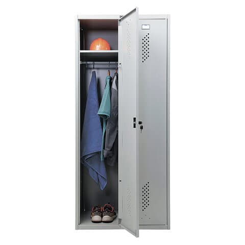 Шкаф металлический для одежды ПРАКТИК "ML/LS-21-80", двухсекционный, 1830х800х500 мм, 35 кг, разборный