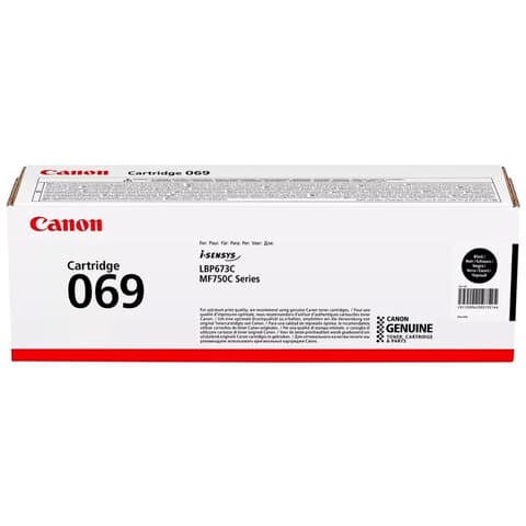 Картридж лазерный CANON (069BK) i-SENSYS LBP673Cdw/MF752Cdw и другие, черный, ресурс 2100 стр., ОРИГИНАЛЬНЫЙ, 5094C002