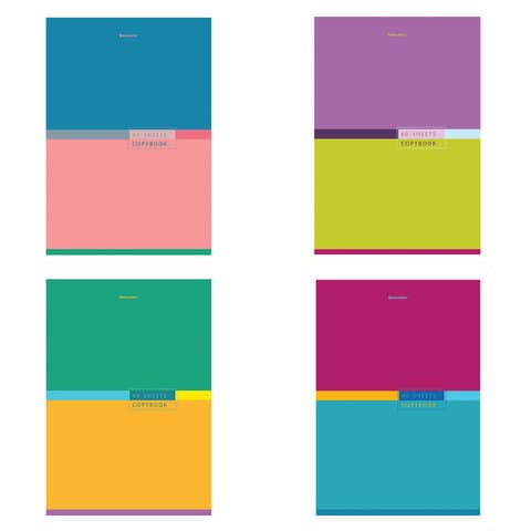 Тетрадь А4, 60 л., BRAUBERG, скоба, клетка, обложка картон, "Color", 404043
