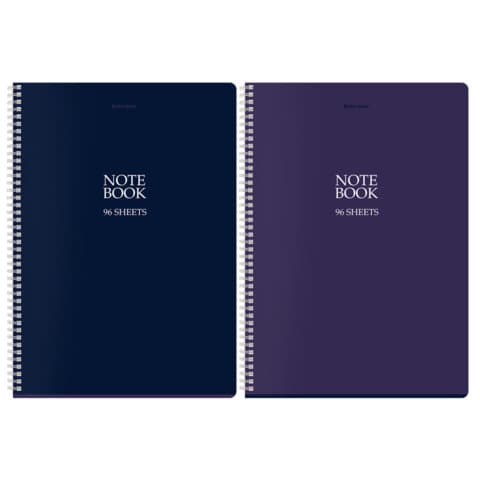 Тетрадь А4, 96 л., BRAUBERG, гребень, клетка, матовая ламинация, "NoteBookMono" (микс в спайке), 405315