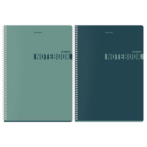 Тетрадь А4, 96 л., BRAUBERG, гребень, клетка, матовая ламинация, "NoteColor" (микс в спайке), 405316