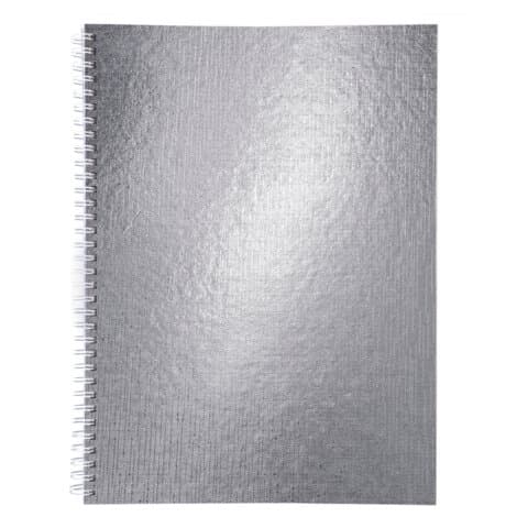 Тетрадь бумвинил А4 96 л., гребень, офсет №1, клетка, "СЕРЕБРО Metallic", HATBER, 077198, 96Т4бвВ1гр