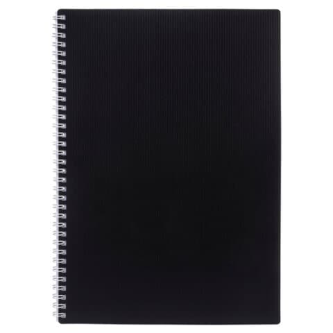 Тетрадь обложка пластик, А4, 80 л., гребень, клетка, HATBER, "VELVET" Черная, 081566, 80Т4В1гр_01601