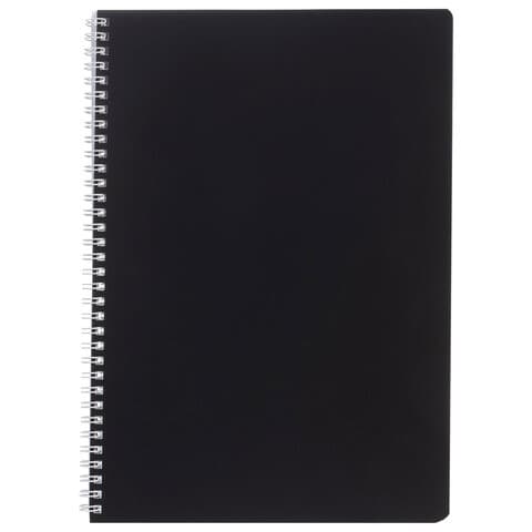 Тетрадь А4, 96 л., HATBER, гребень, клетка, Soft-touch ламинация, СОЛО "Черный бархат", 092879, 96Т4лВ1гр