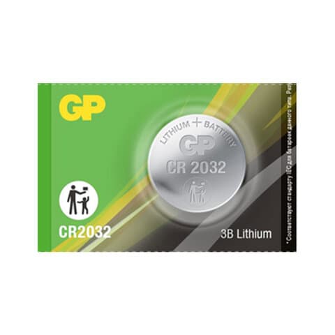 Батарейка литиевая GP Lithium CR2032 "таблетка, дисковая, кнопочная" 1 шт., блистер (отрывной блок), CR2032-7CR5