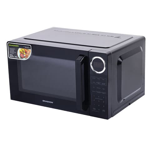 Микроволновая печь BRASSON (БРАССОН) MW2390D-6BL, 23 л, 900 Вт, сенсорное управление, дисплей, таймер, 6 АВТОПРОГРАММ, черная, 454980