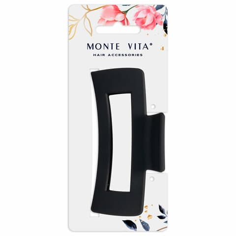 Краб для волос 10,5 см, soft-touch, чёрный, MONTE VITA (МОНТЕ ВИТА), 456999