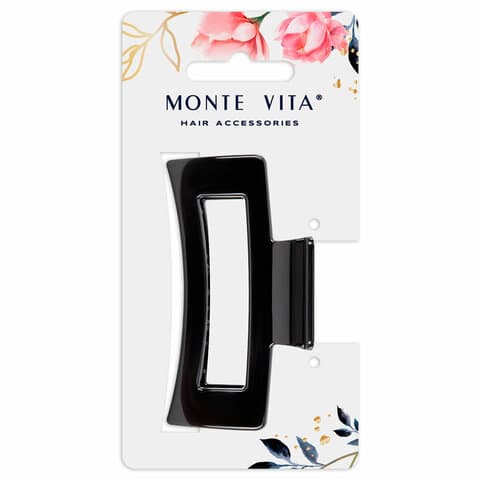 Краб для волос 8,5 см, глянцевый, чёрный, MONTE VITA (МОНТЕ ВИТА), 457000