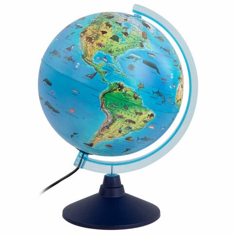 Глобус интерактивный + очки VR, зоогеографический, GLOBEN, 25см, с подсветкой, INT12500306