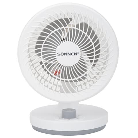 Вентилятор настольный SONNEN FT-160, 40 Вт, 23 см, 3 скорости, вращение на 60°, механическое управление, белый, 457784