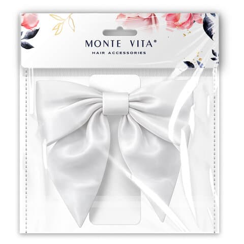 Бант для волос 17х7,5х15 см, на заколке, белый, MONTE VITA (МОНТЕ ВИТА), 458839