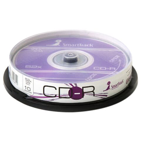 Диск CD-R SMARTTRACK, 700 Мб 52x Cake Box (упаковка на шпиле), КОМПЛЕКТ 10 шт., ST000148