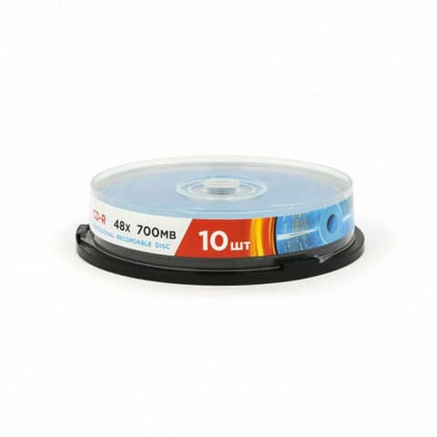 Диск CD-R MIREX, 700 Мб, 48x, Cake Box (упаковка на шпиле), КОМПЛЕКТ 10 шт., UL120051A8L