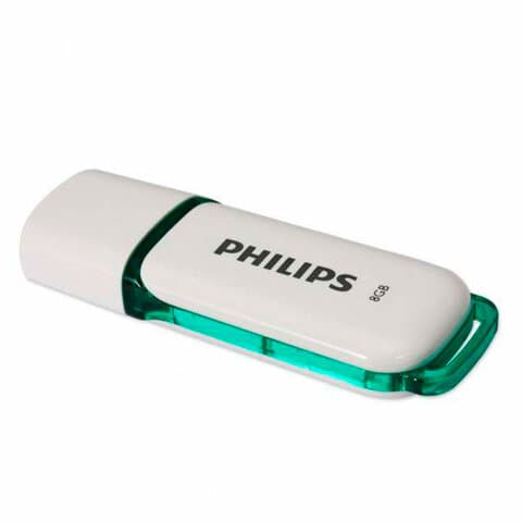 Флеш-диск 8 GB PHILIPS SNOW, разъем USB 2.0, зеленый, FM08FD70B/97