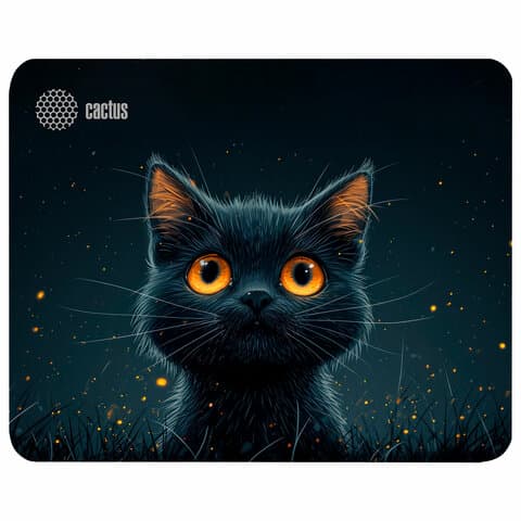 Коврик для мыши CACTUS "Black Cat", 250x200x3 мм, CS-MP-D09S