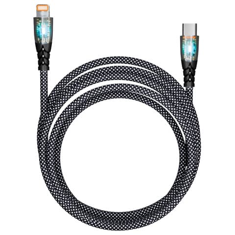 Кабель Type-C - Lightning, 1 м, 3 А, SMARTBUY, для быстрой зарядки и передачи данных, черный, PDTRANSP-BLACK