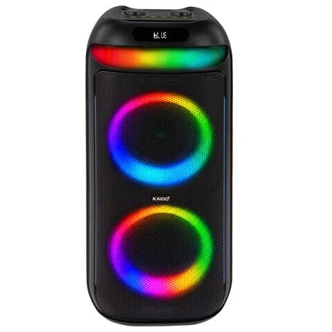 Колонка напольная KAIGO (КАЙГО) GE-P28A + микрофон и пульт В ПОДАРОК, 80 Вт, EQ, Bluetooth, USB, micro SD, AUX, LED, TWS, FM, 514227