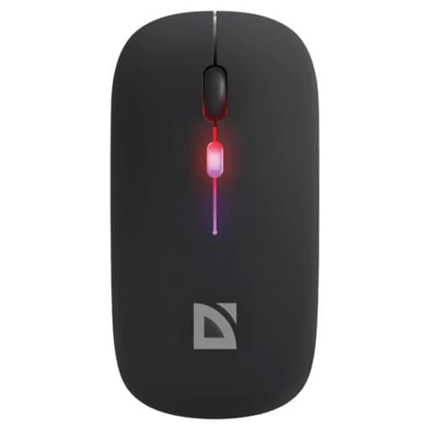 Мышь беспроводная DEFENDER Coda MB-261, 2.4 ГГц+BT, радужная, 3 кнопки + 1 колесо, 300 мАч, черная, 52261