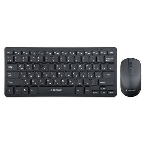 Набор беспроводной GEMBIRD KBS-9100, клавиатура 78 клавиш, мышь 4 кнопки, 1600 DPI, 2.4 ГГц, черный