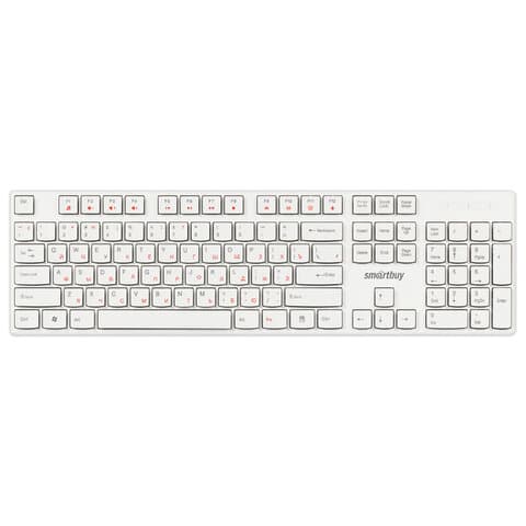 Клавиатура проводная SMARTBUY ONE 238, USB, 104 клавиши, белый, SBK-238U-W