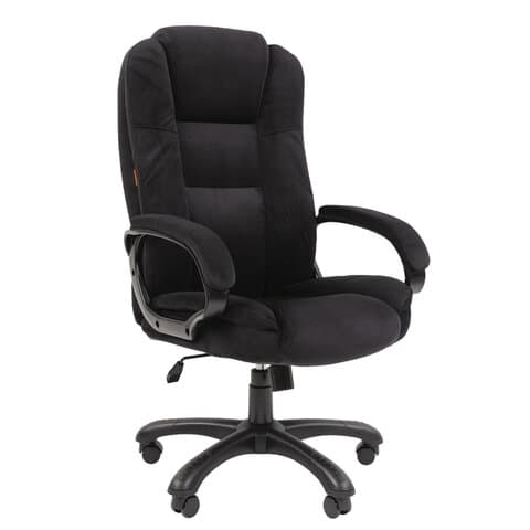 Кресло офисное Chairman CH 600, велюр, черное, 7158676