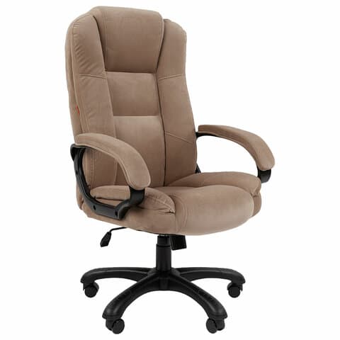 Кресло офисное Chairman CH 600, велюр, бежевое, 7158673