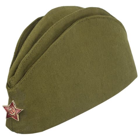 Пилотка военная двуслойная, металлическая красная звезда, размер 56 (универсальный), ПЛ-11