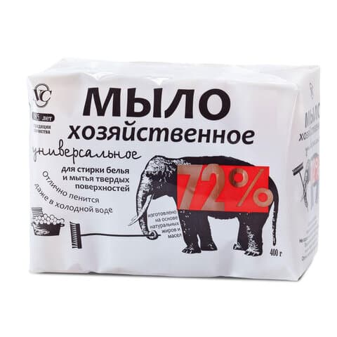 Мыло хозяйственное 72% КОМПЛЕКТ 4 шт. х 100 г (Невская Косметика), в упаковке, 11421, 11142