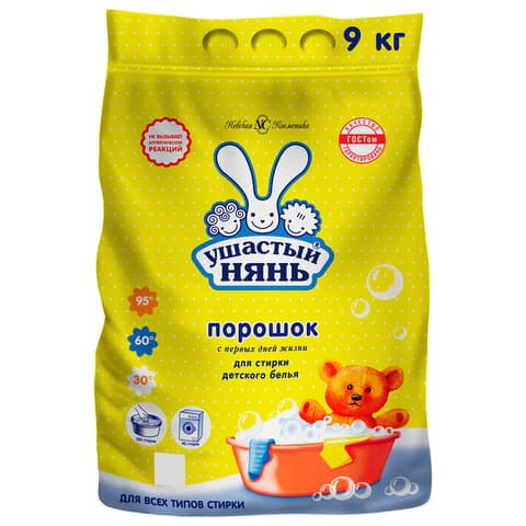 Стиральный порошок для всех типов стирки 9 кг, УШАСТЫЙ НЯНЬ, 10168, 01016